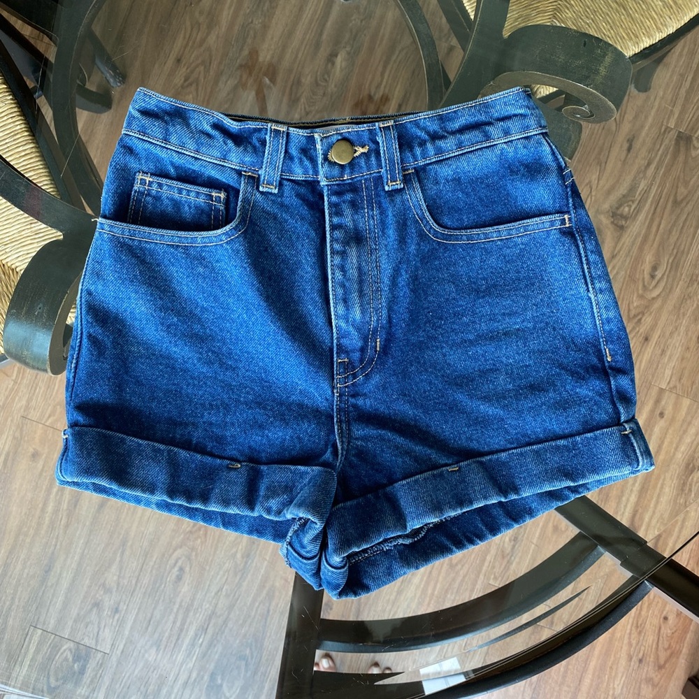 American Apparel High Waist Jean Shorts